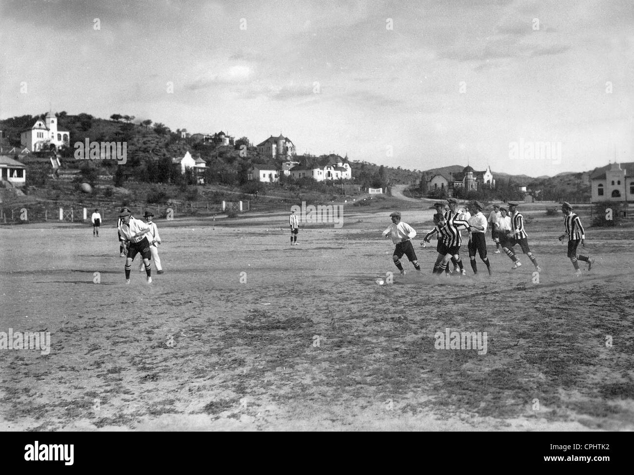 Club de football allemand jouant dans Windhuk, 1914 Banque D'Images