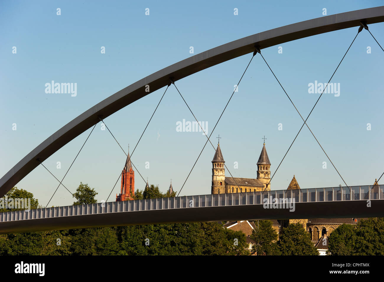 'Hoger Brug' (pont supérieur), Maastricht, Limbourg, Pays-Bas. Banque D'Images