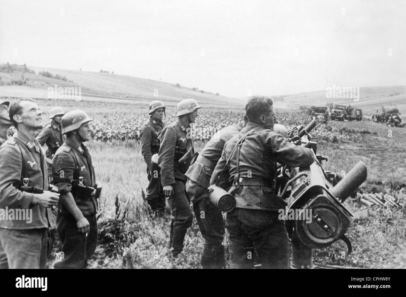 Flak allemande au poste le front de l'Est, 1941 Banque D'Images