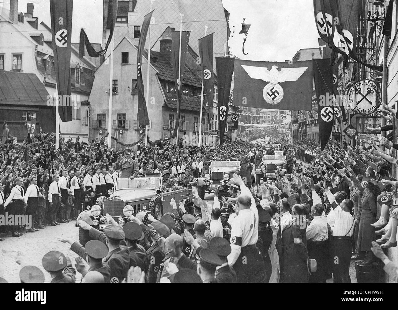 Hitler en Asch, Sudètes, 1938 Banque D'Images