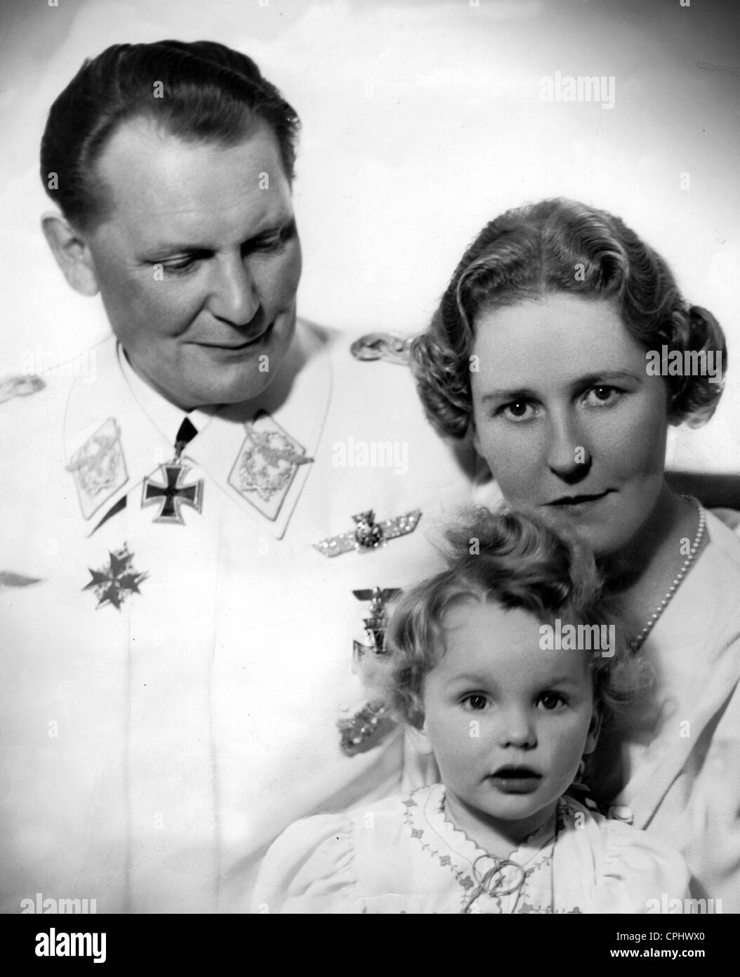 Hermann Goering Emmy avec femme et fille Edda, 1940 Banque D'Images