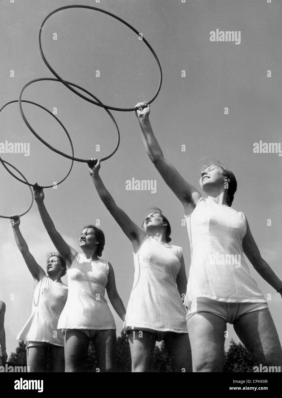 BDM filles faisant de la gymnastique, 1939 Banque D'Images