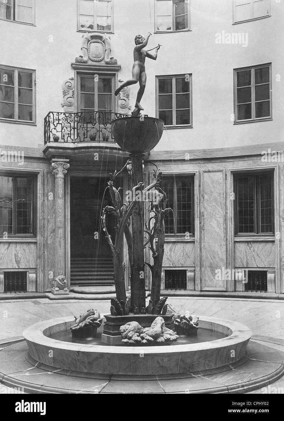 Cour intérieure à Copenhague, 1934 Banque D'Images