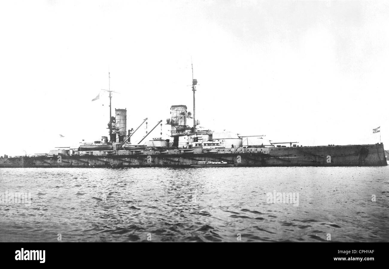 Battleship S.M.S. 'Markgraf' ('His Majesty's Ship Margrave allemand'), 1917 Banque D'Images