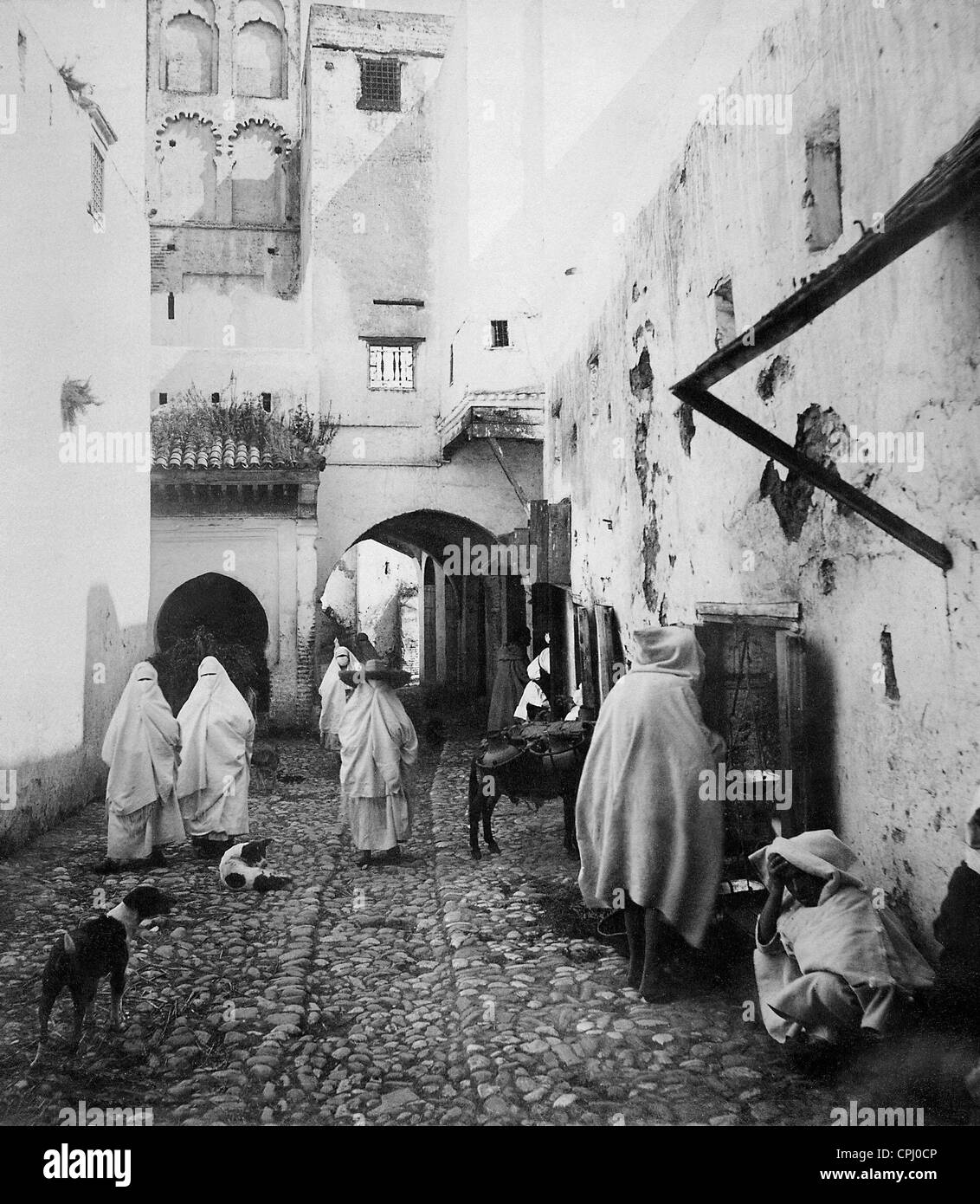 Scène de rue à Tétouan, 1903 Banque D'Images