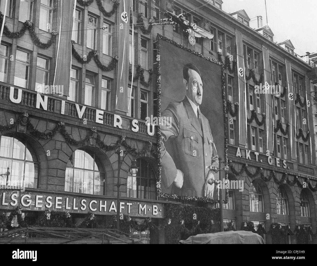 Siège de l'UFA décorées à Berlin, 1939 Banque D'Images