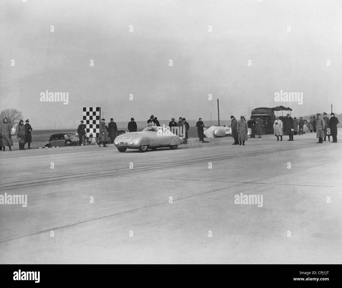 Tentative de record sur la section de l'autoroute près de Dessau, 1939 Banque D'Images