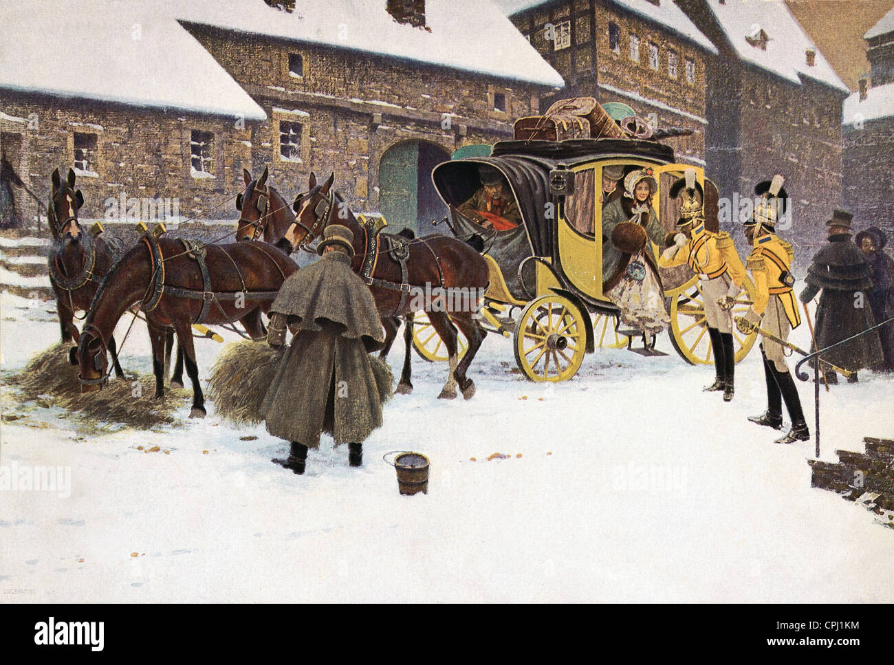 Stagecoach au 19e siècle Banque D'Images