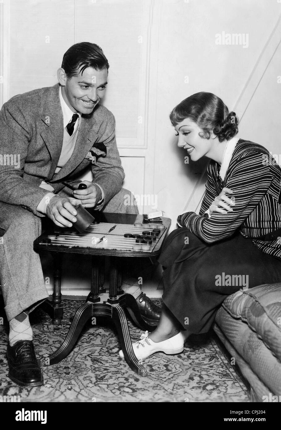 Clark Gable et Claudette Colbert Banque D'Images