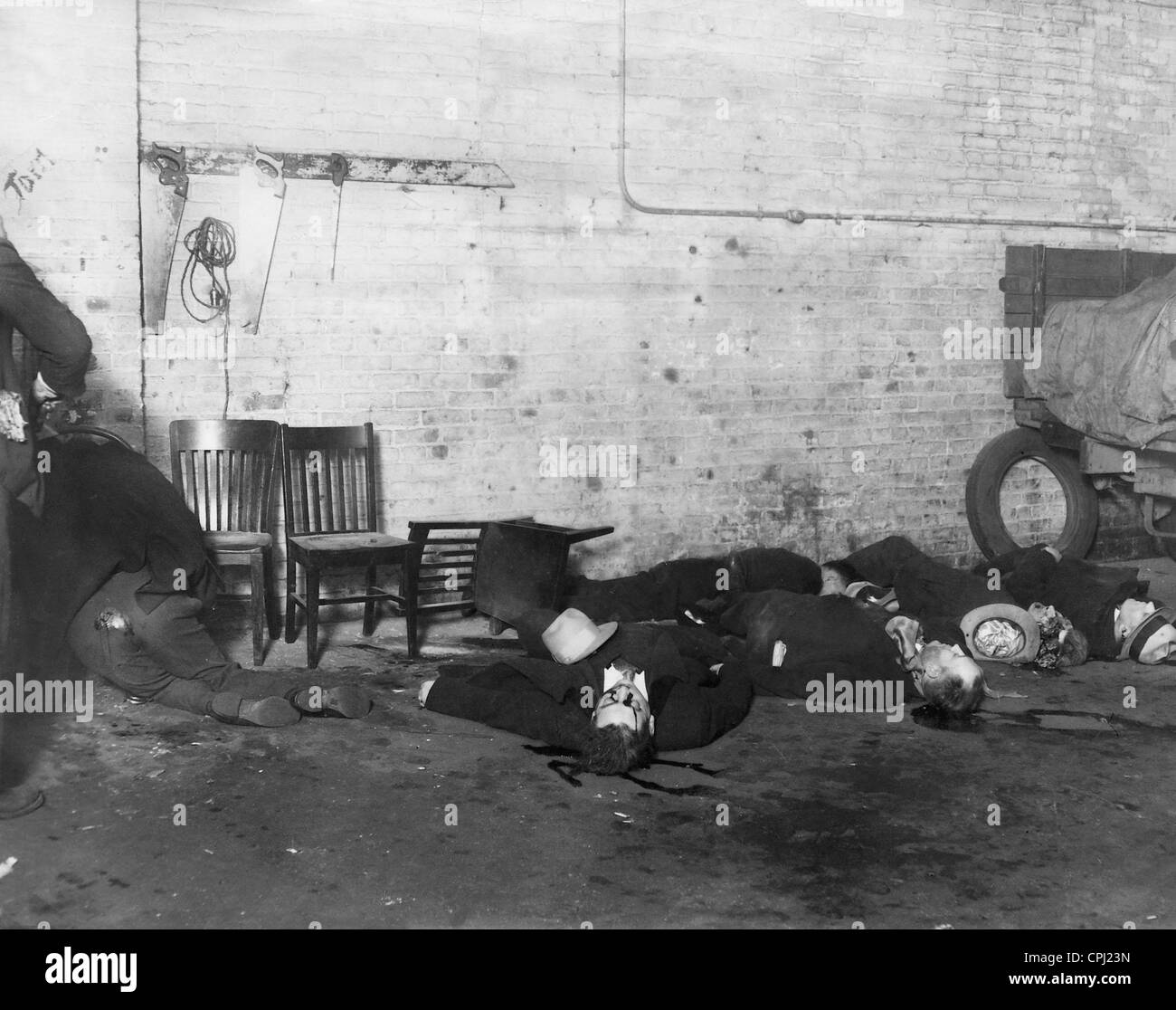 Des cadavres de la Valentine's Day massacre à Chicago, 1929 Banque D'Images