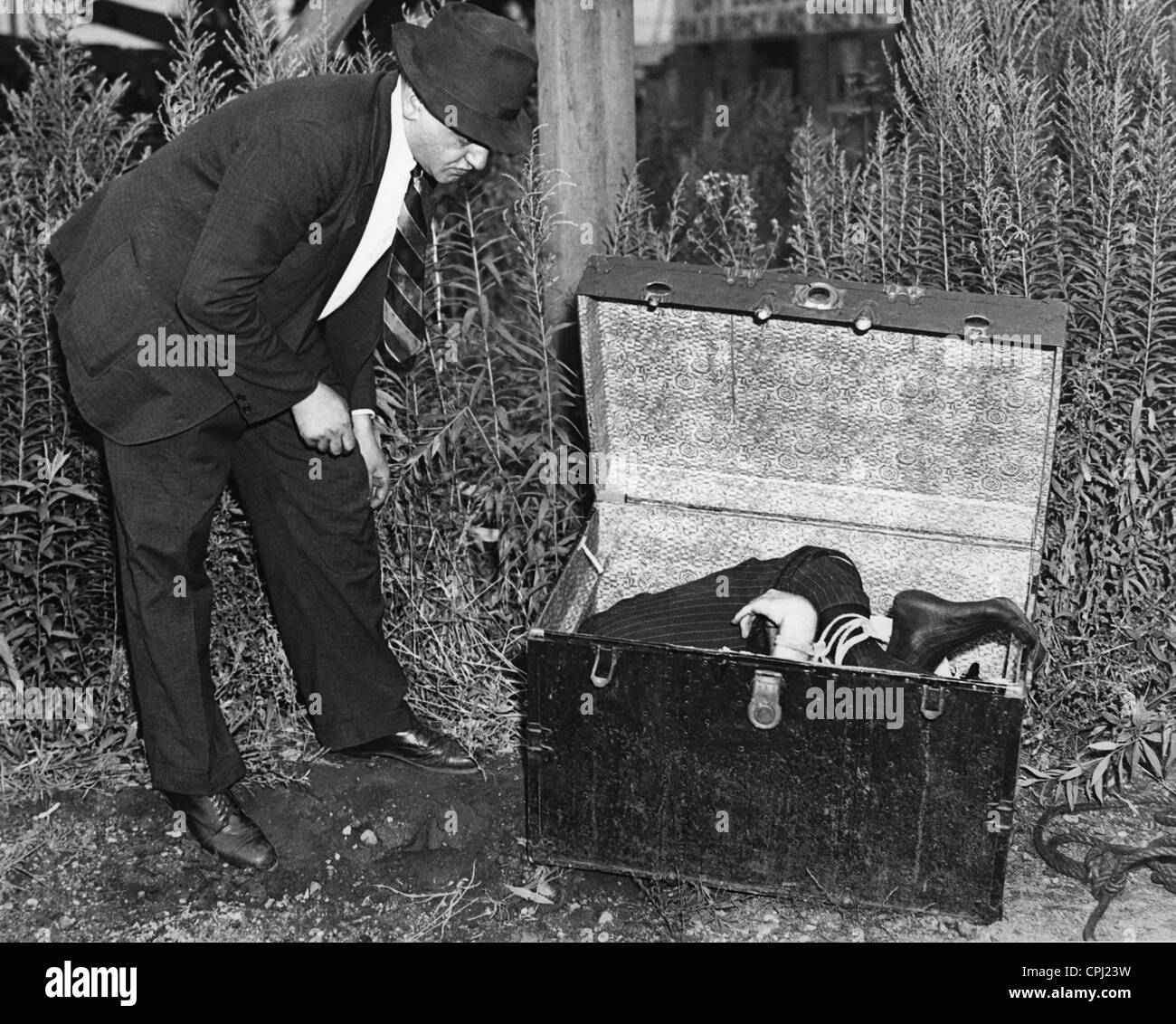 Victime d'une guerre des gangs à New York, 1936 Banque D'Images