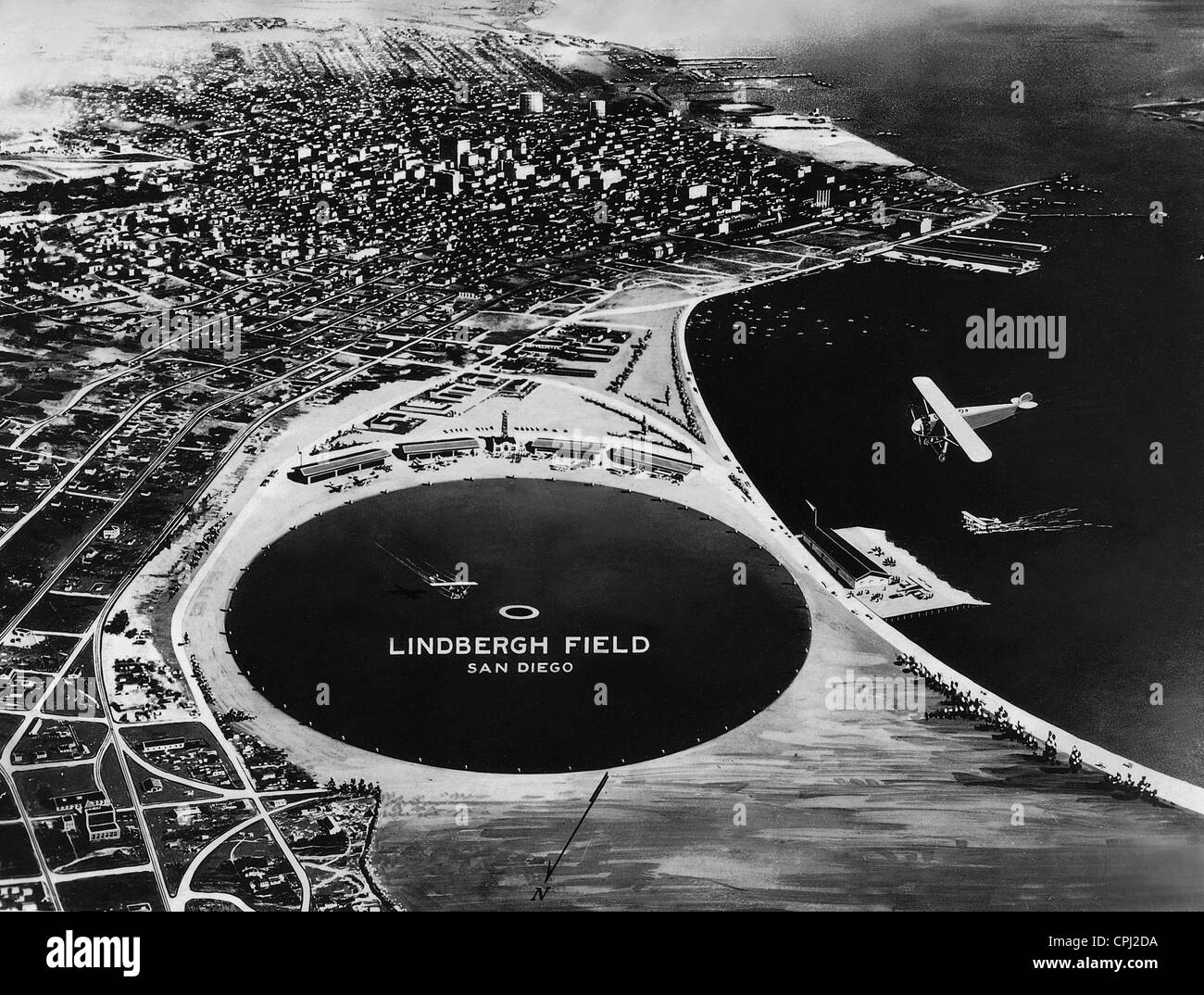 Projet de l'aéroport Lindbergh Field à San Diego, 1927 Banque D'Images