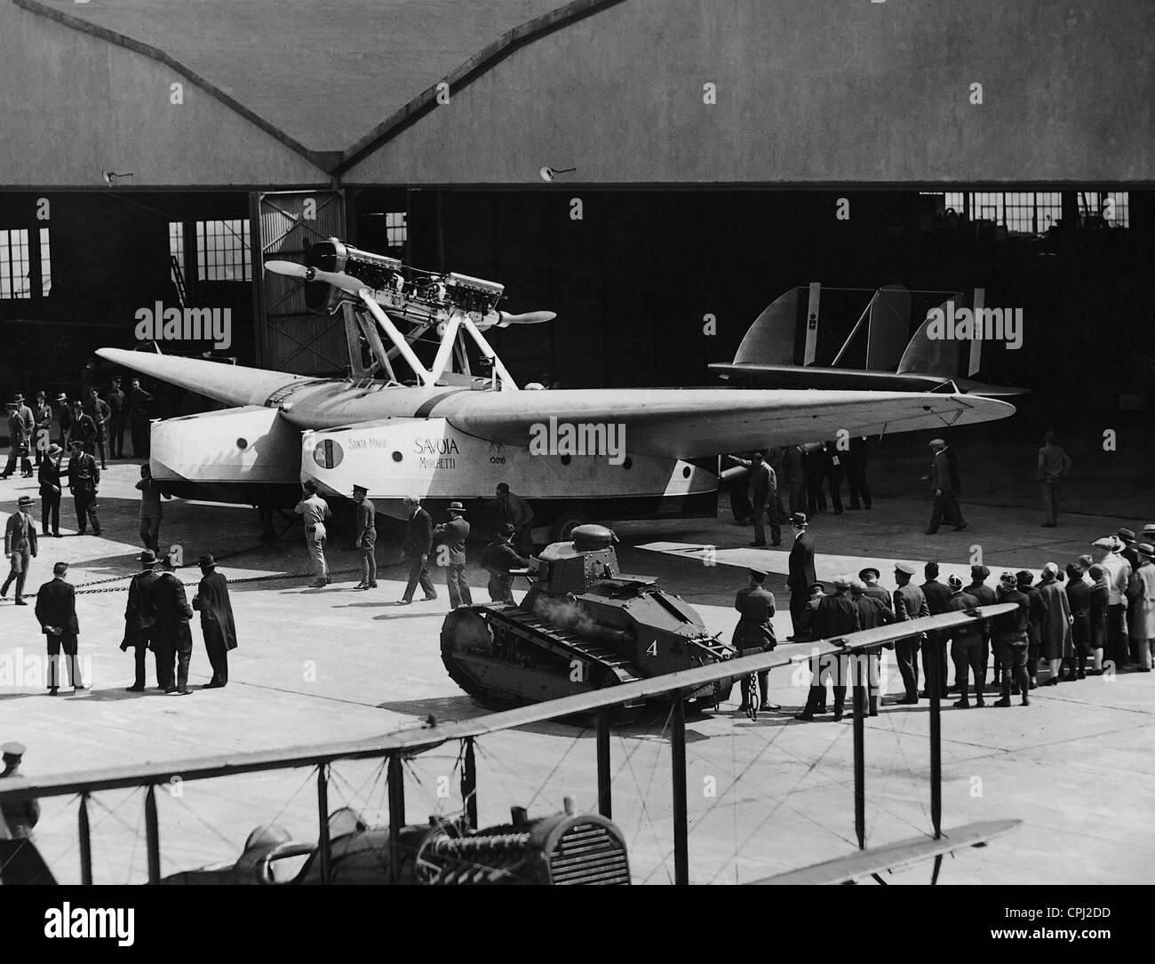 Flying Boat de Francesco de Pinedo sur le champ d'aviation Miller, 1927 Banque D'Images