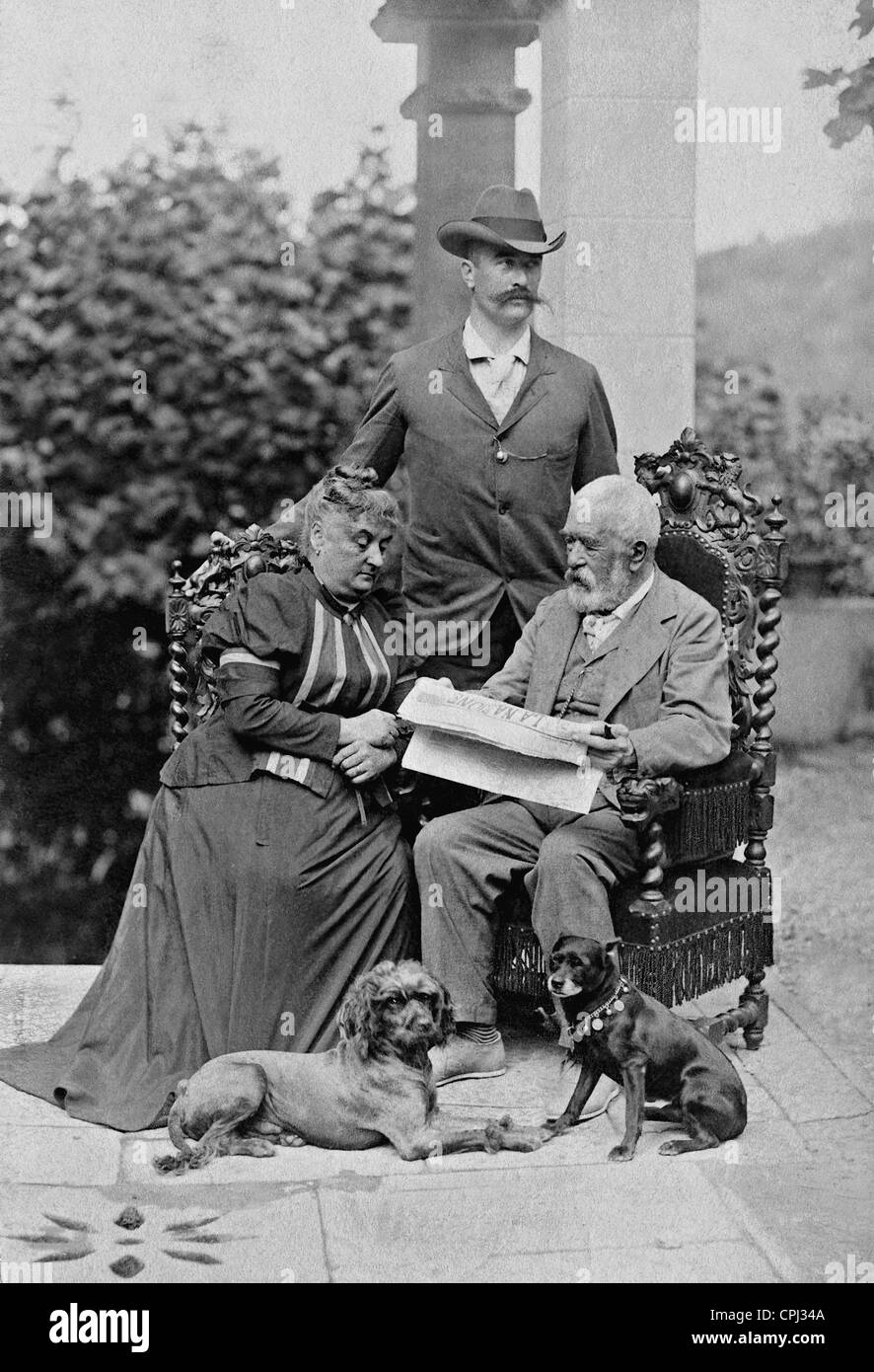 Albert Boecklin avec sa femme et son fils Banque D'Images