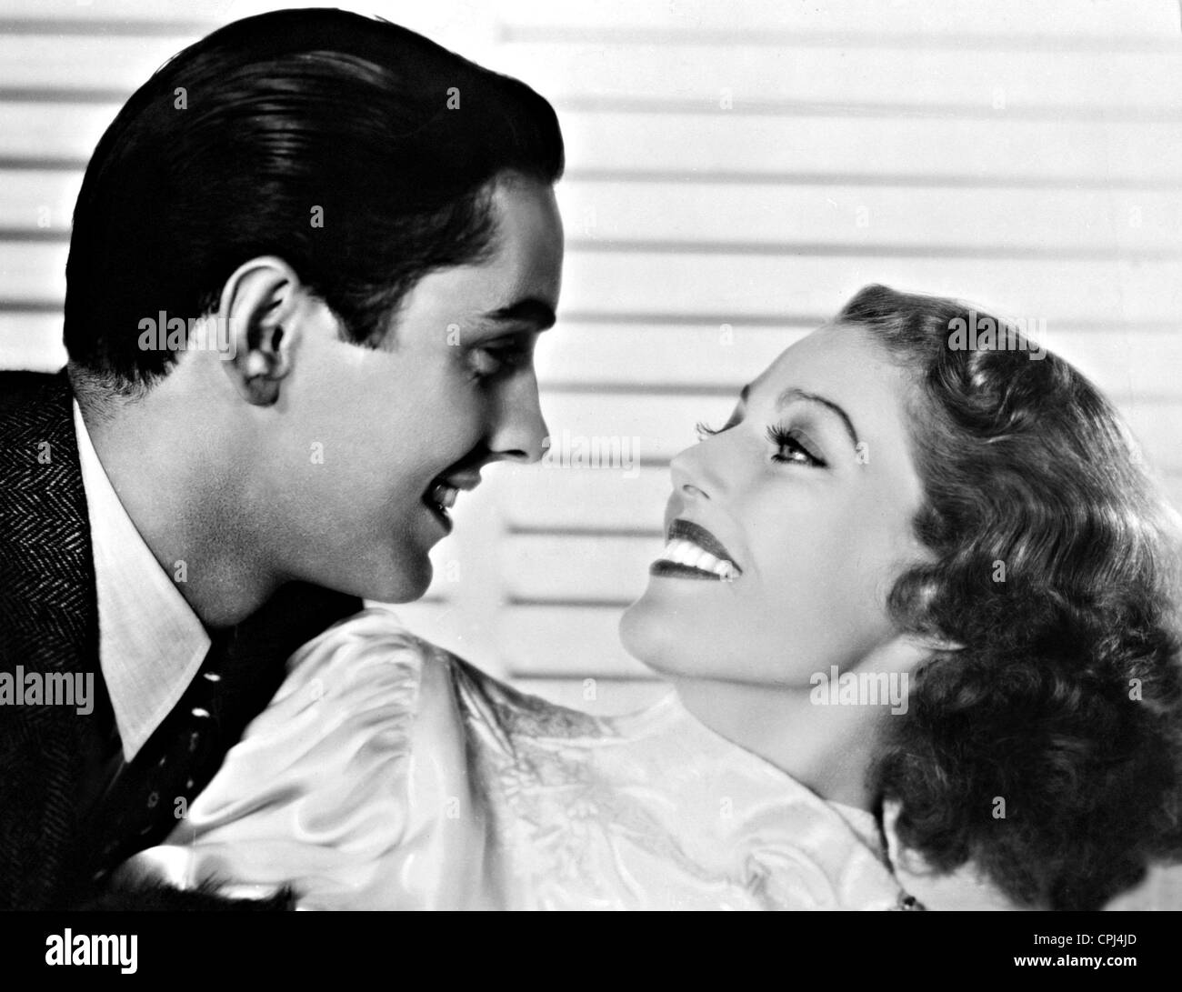 Tyrone Power et Loretta Young dans "l'amour est News', 1937 Banque D'Images