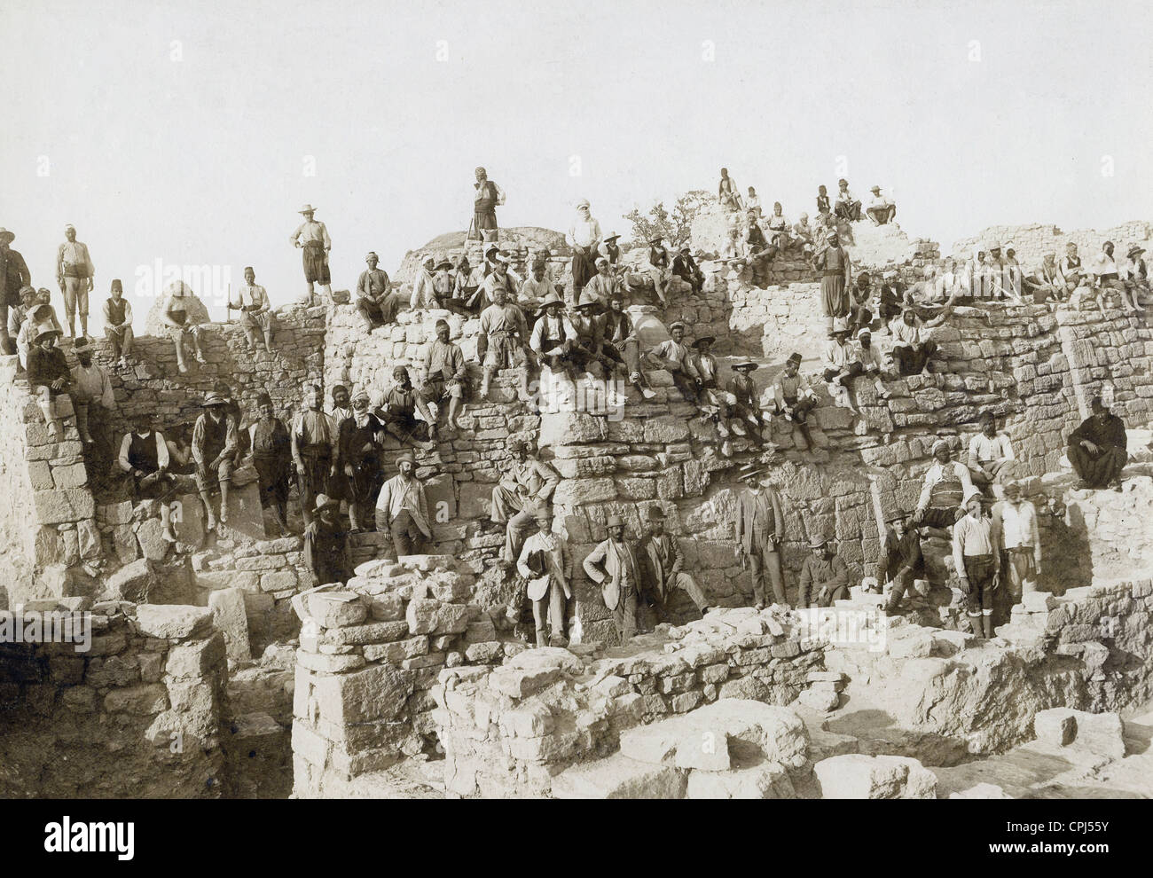 Travaux de fouilles de Troie, vers 1890 Banque D'Images