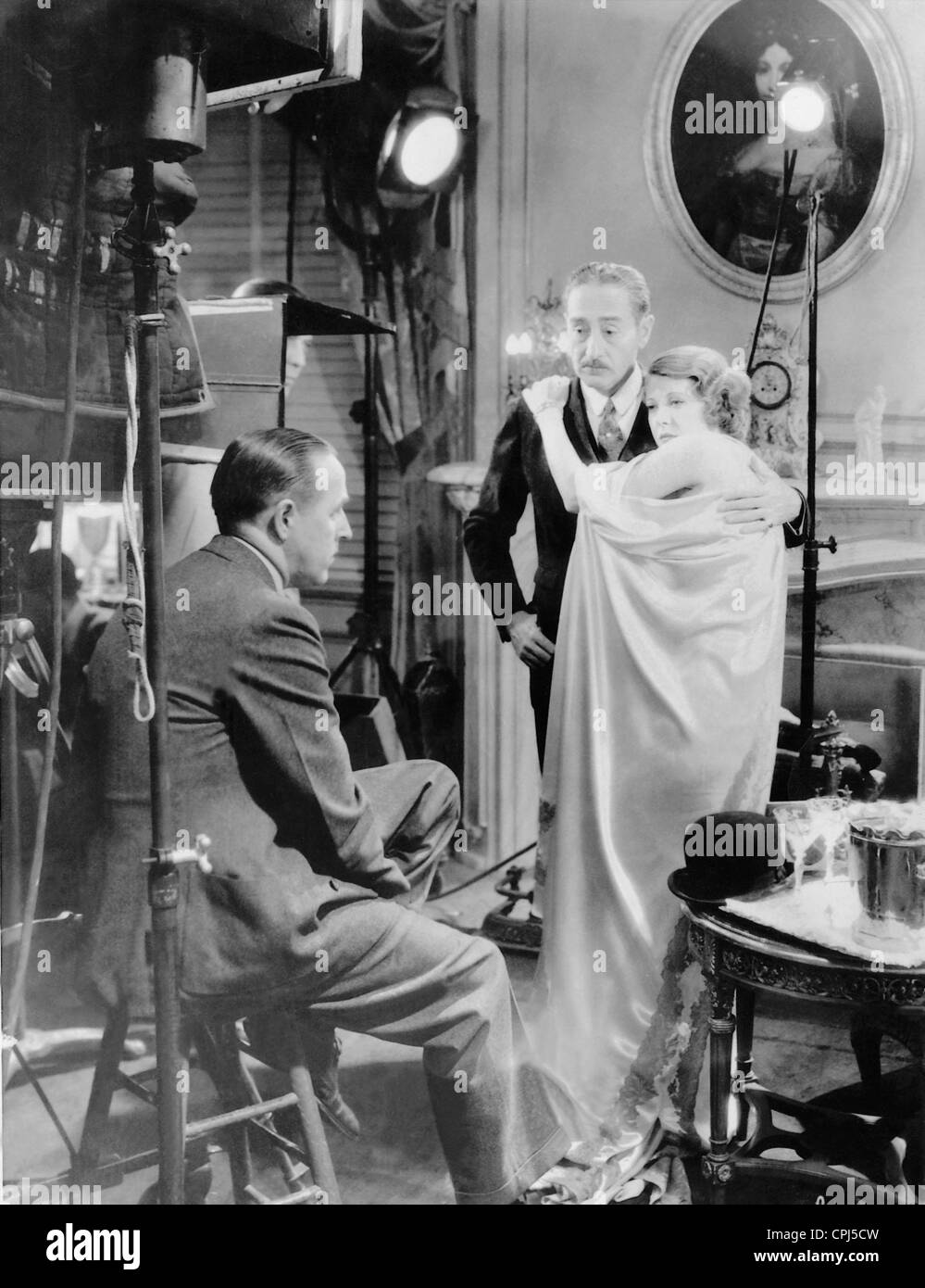 William Keighley, Adolphe Menjou et Ruth Chatterton, 1934 Banque D'Images