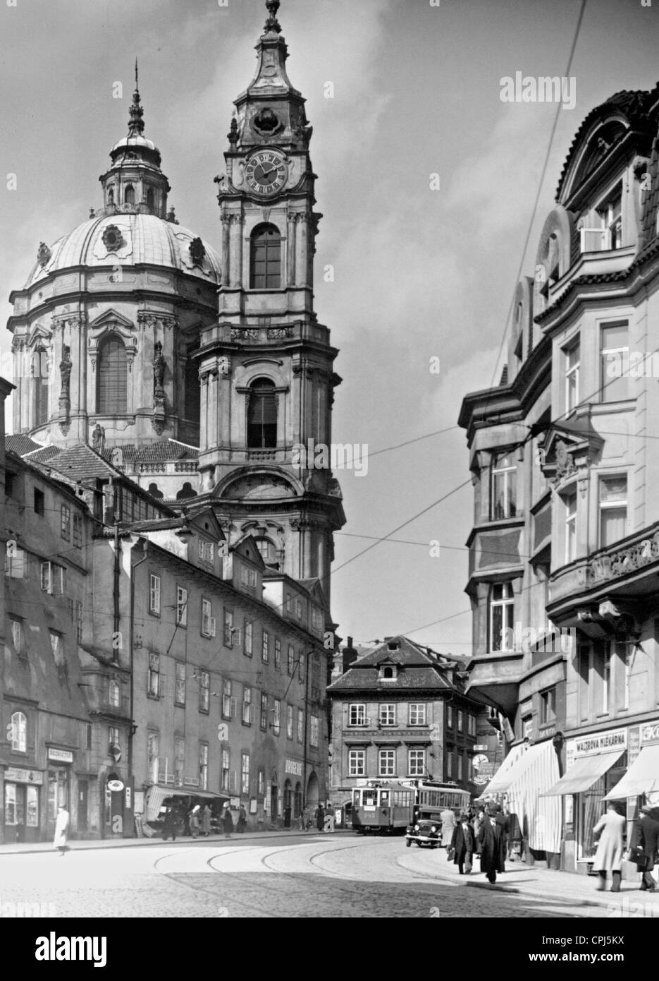 Église Saint-Nicolas à Prague, 1939 Banque D'Images