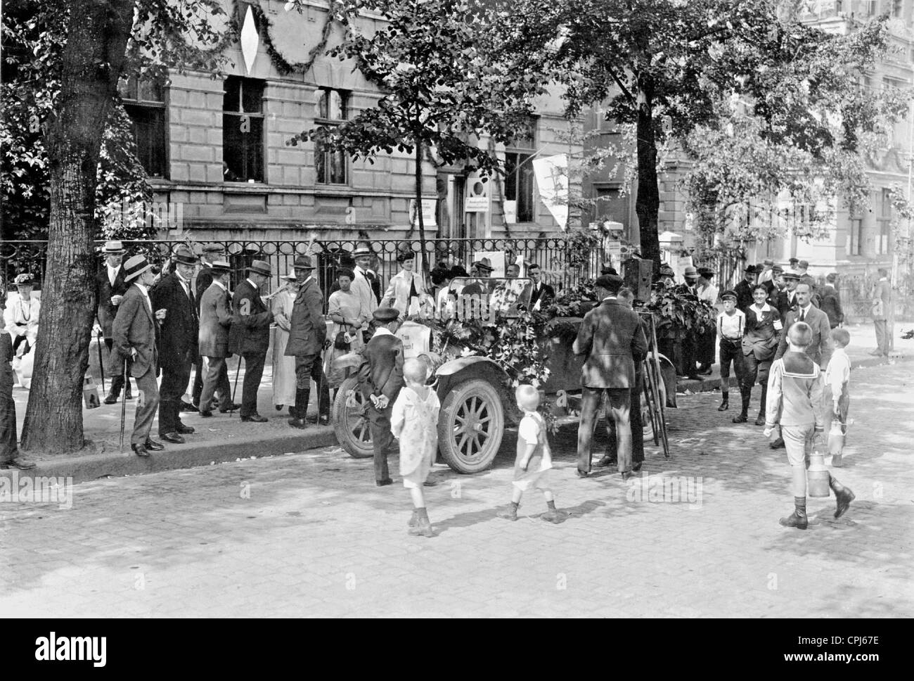 La Maison Allemande à Marienwerder le jour du référendum, 1920 Banque D'Images