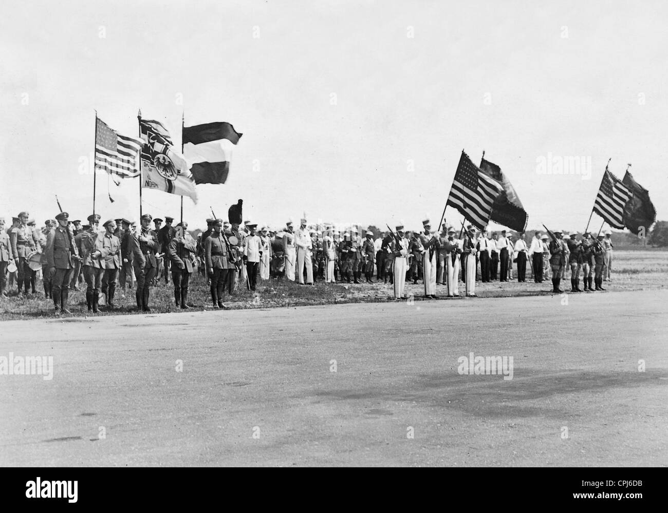 Drapeau de guerre impériale sur l'American Field Day, 1933 Banque D'Images
