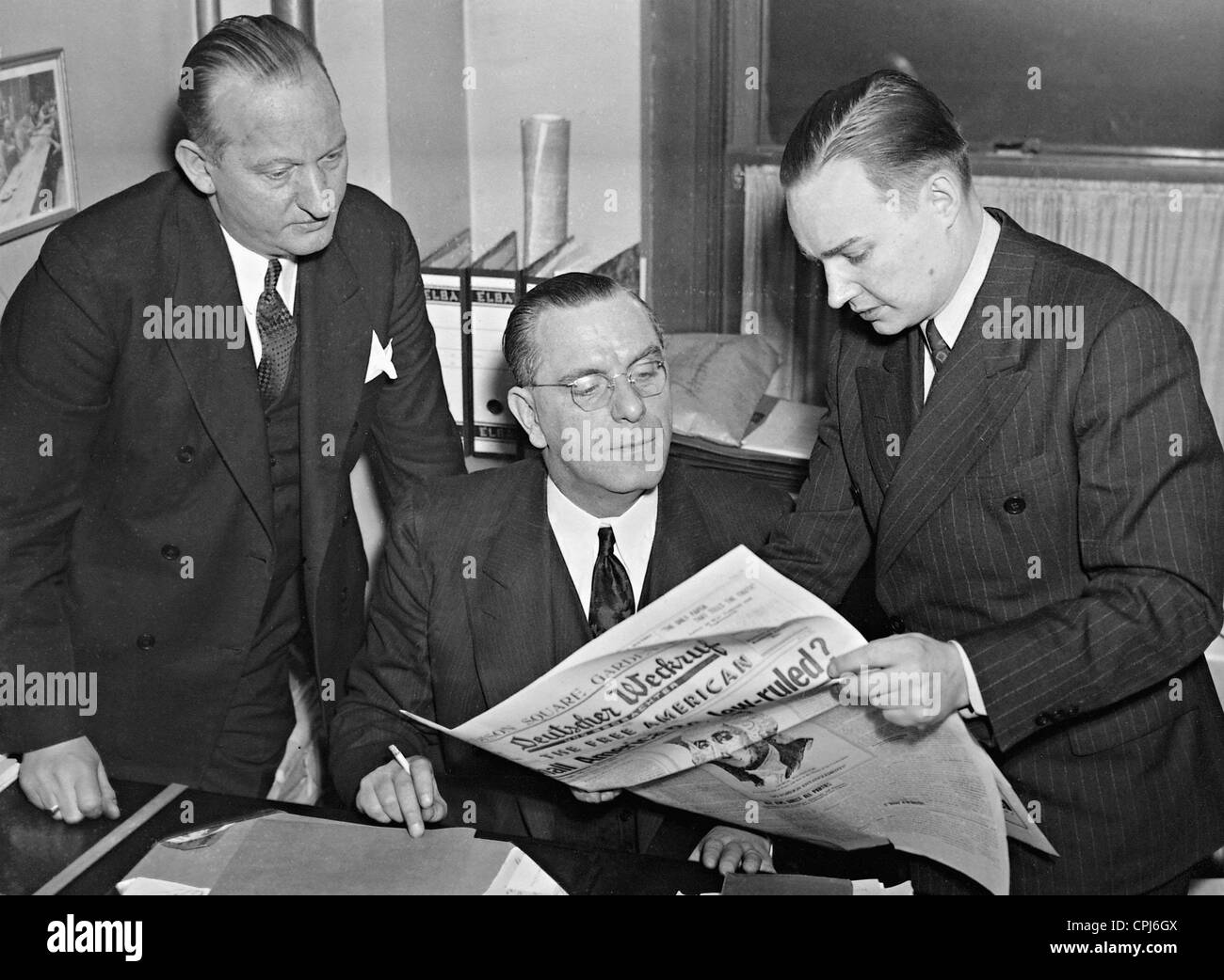 Gustave Elmer, Fritz Kuhn et James Hill, 1939 Banque D'Images