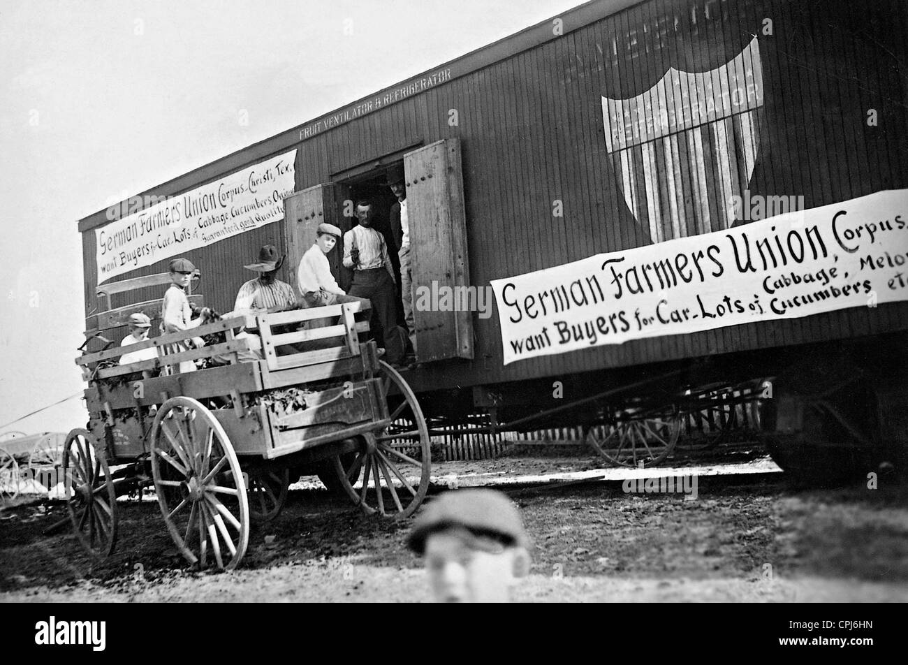 German-Americans agissant dans le secteur agricole au Texas, 1906 Banque D'Images