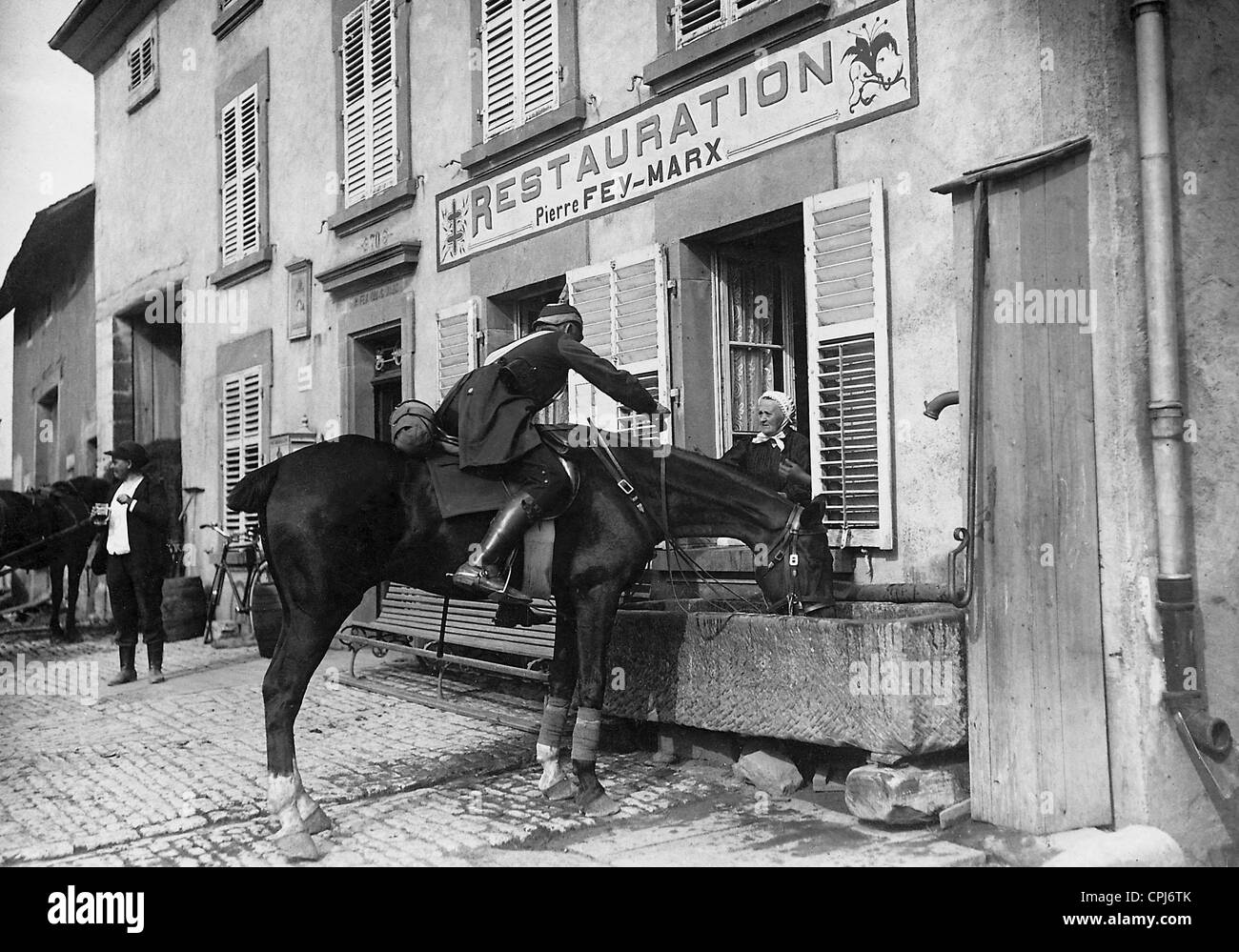 Officier prussien en Alsace Lorraine, 1908 Banque D'Images