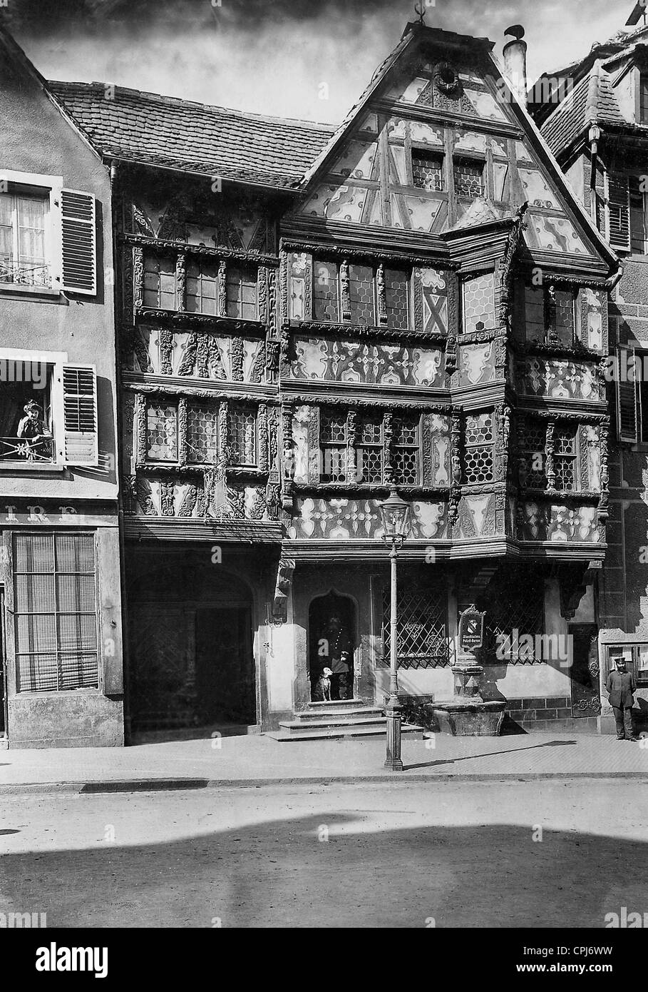 Vieille maison en Alsace, 1911 Banque D'Images