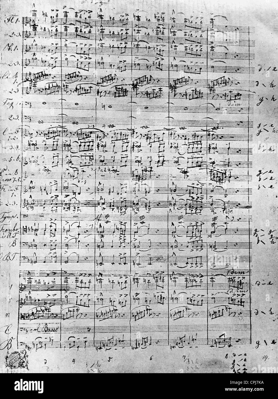 Page de score du Anton Bruckner Symphonie n° 9 Banque D'Images