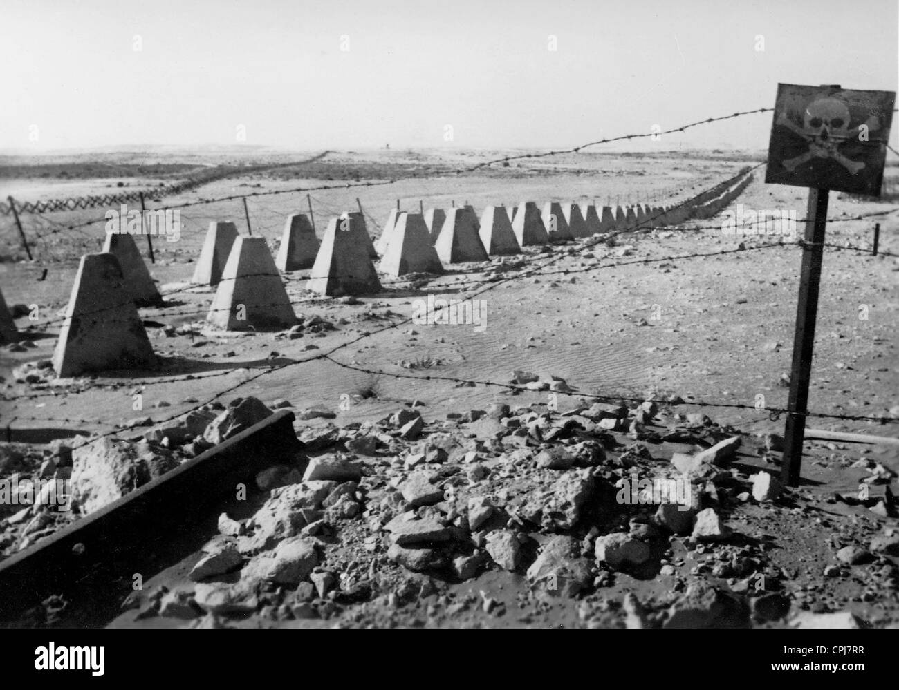 La barrière antichar à Marsa Matruh, 1942 Banque D'Images