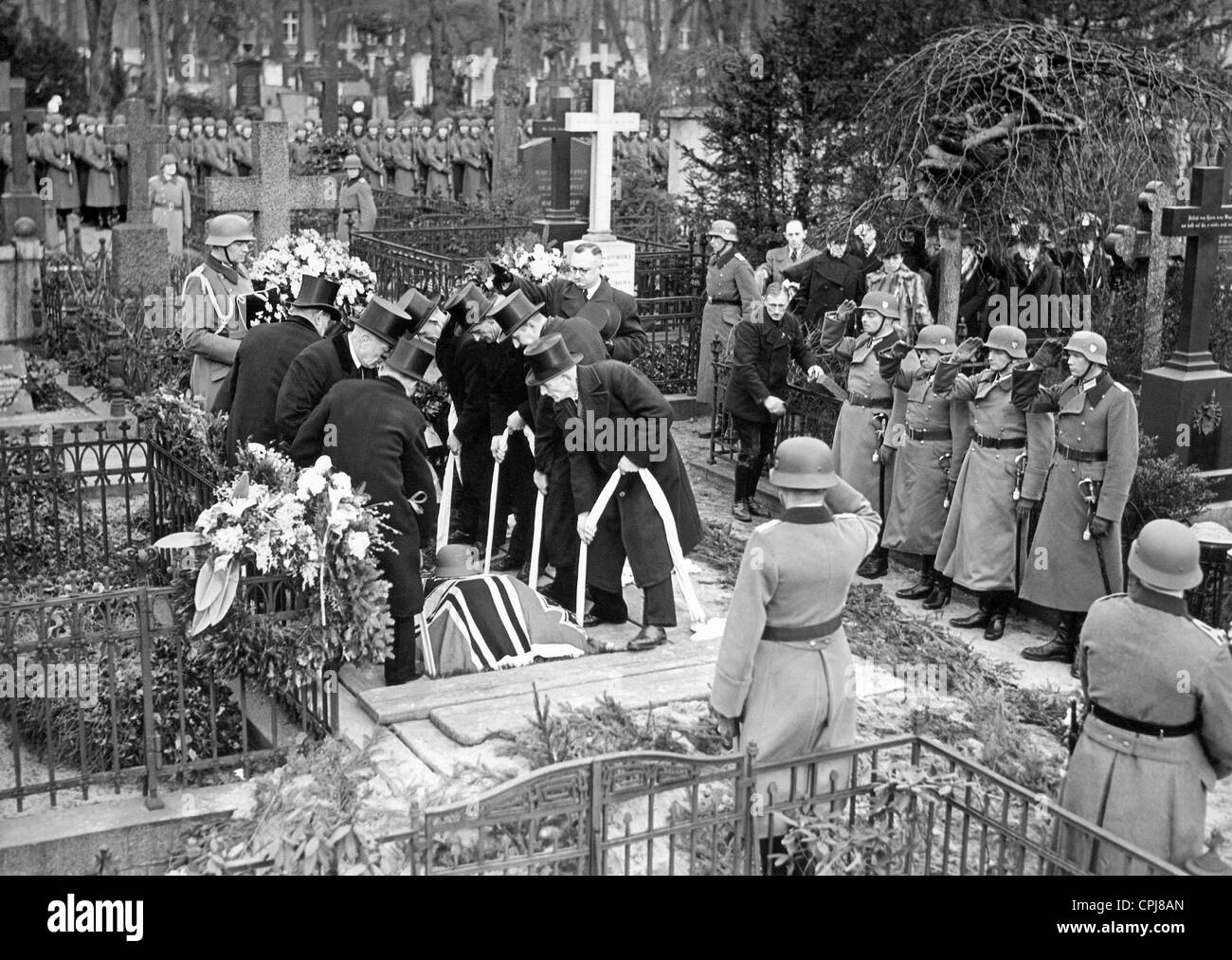 Les funérailles de Friedrich Karl Cranz dans le cimetière des invalides à Berlin, 1941 Banque D'Images