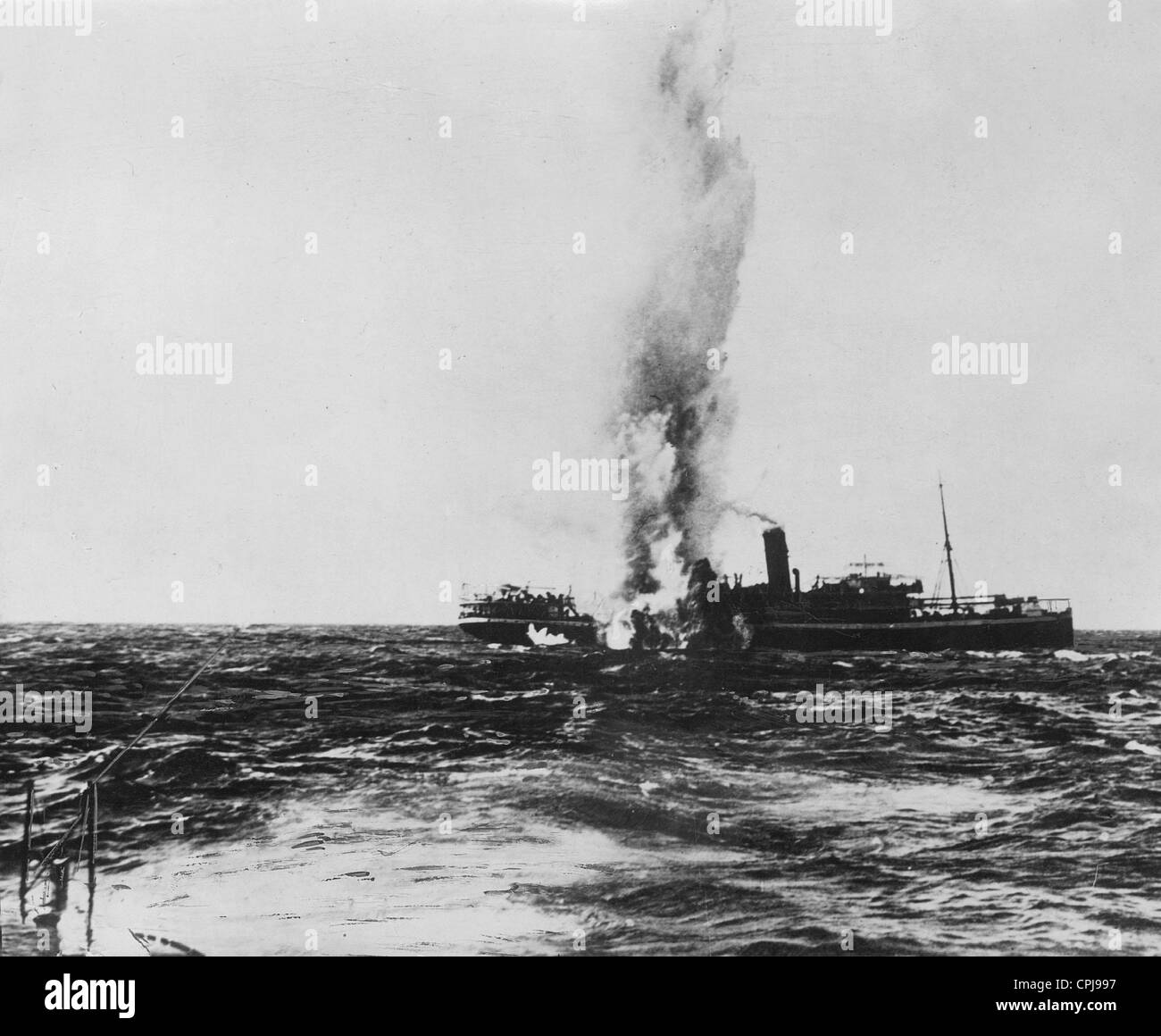 Torpedo hits sur le navire à passagers britanniques 'Falaba', 1915 Banque D'Images