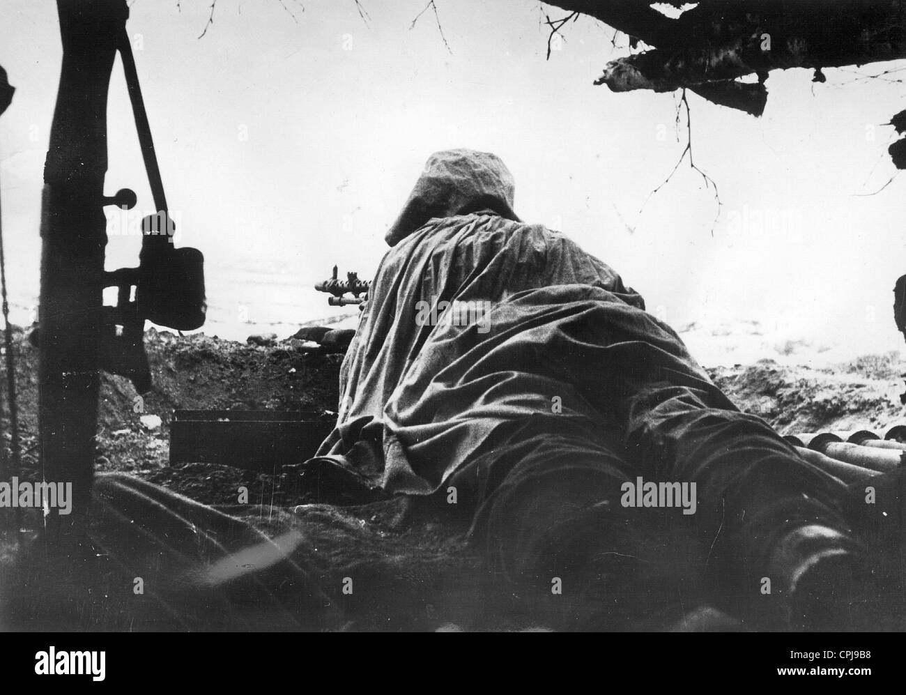 Mitrailleur dans une position sur l'océan Arctique, avant 1941 Banque D'Images