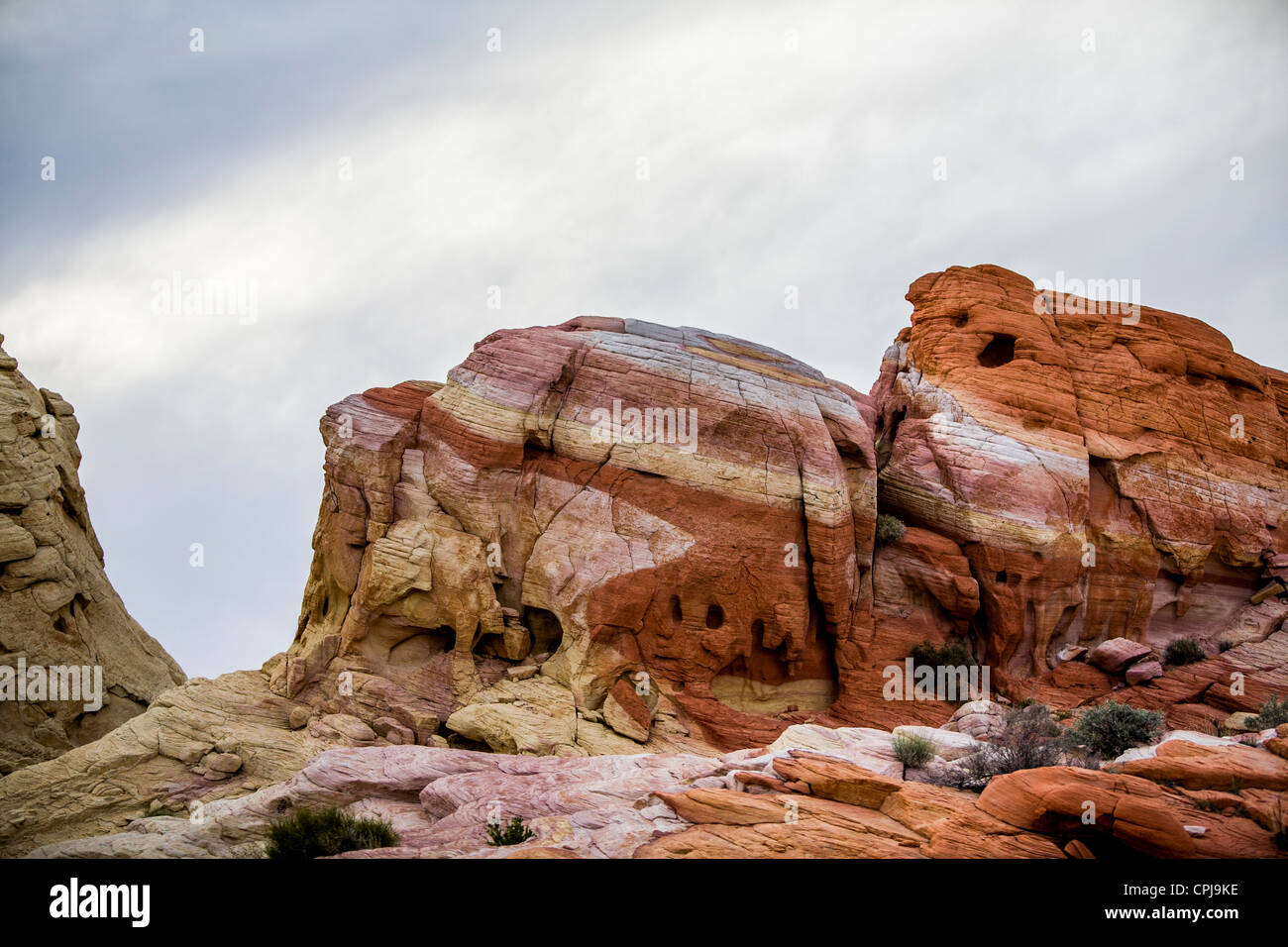 Vallée de Feu Park est le plus ancien parc de l'état du Nevada, USA Banque D'Images