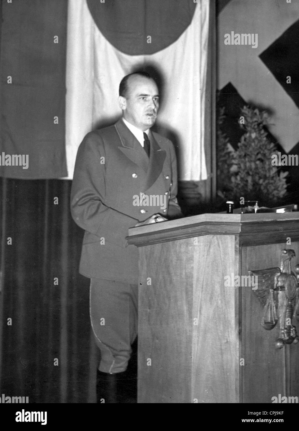 Le Dr Hans Frank, lors d'un discours à Berlin, 1941 Banque D'Images