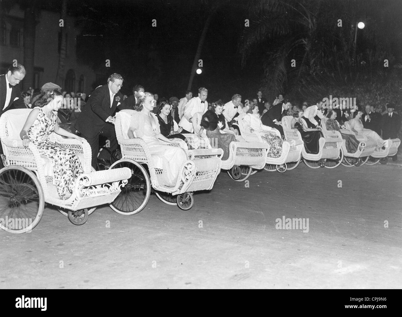 Les participants d'une étrange course de vtt à Palm Beach, 1938 Banque D'Images