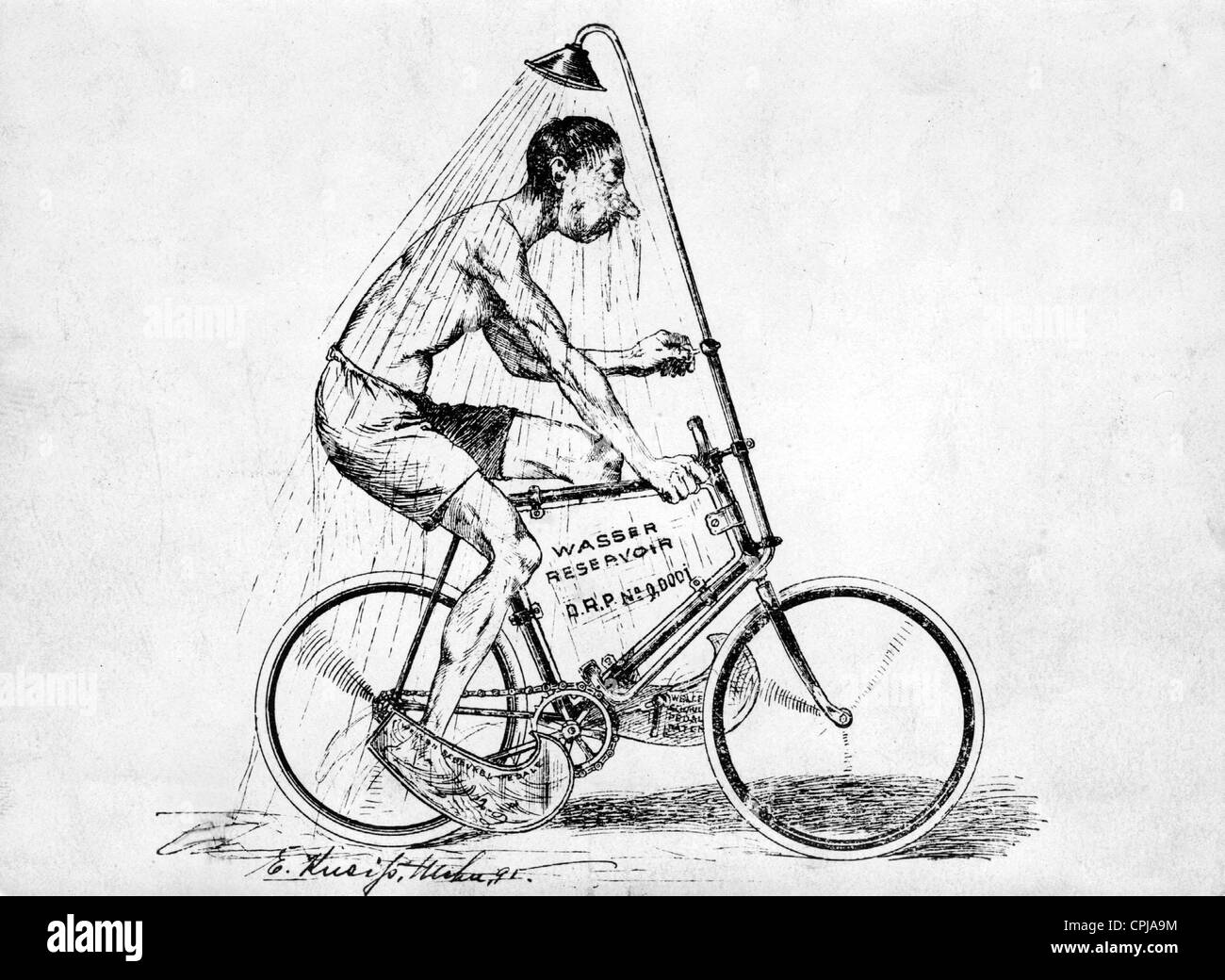 Caricature de la moto à partir de la 19e siècle Banque D'Images