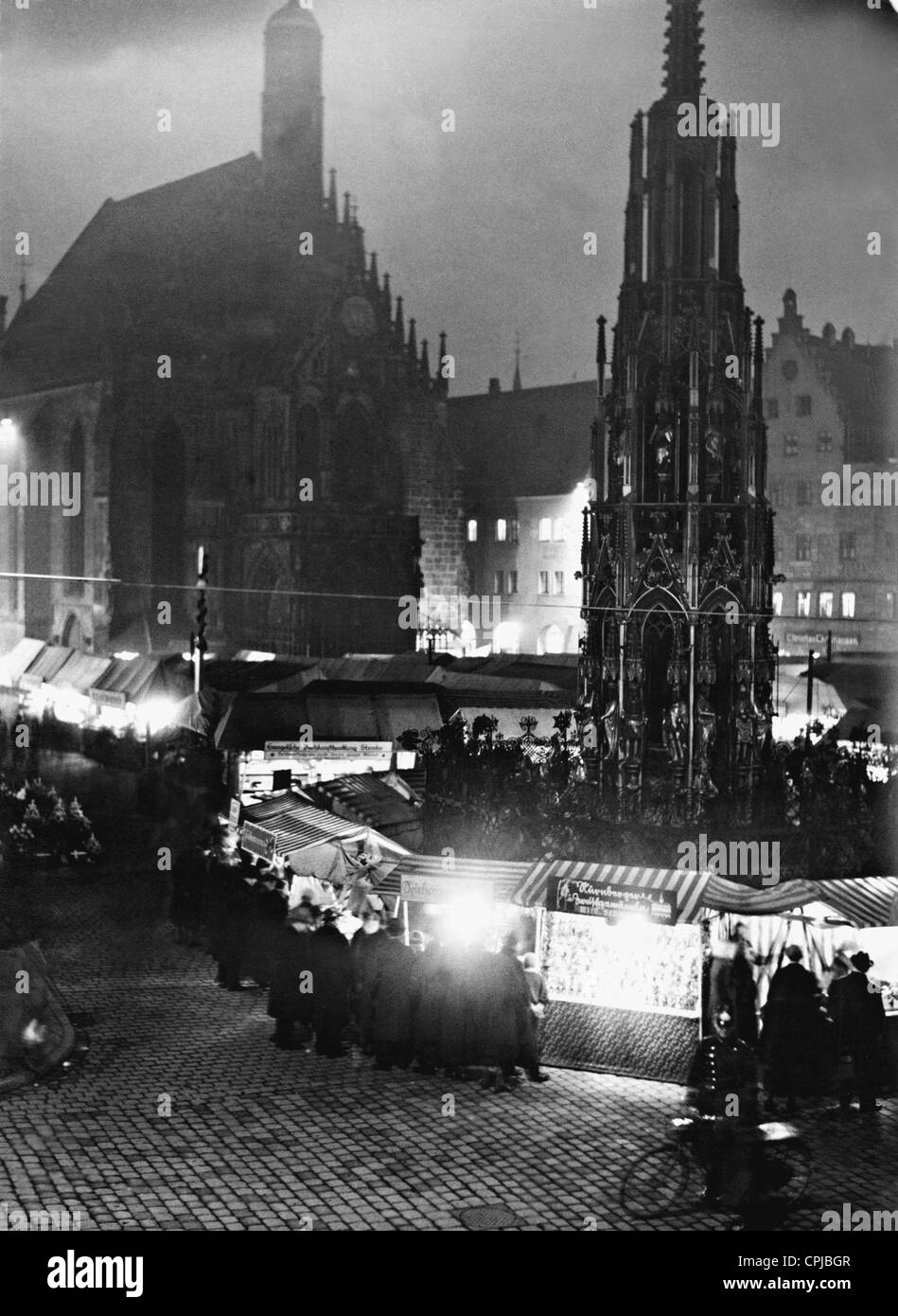 Marché de Noël de Nuremberg, 1936 Banque D'Images