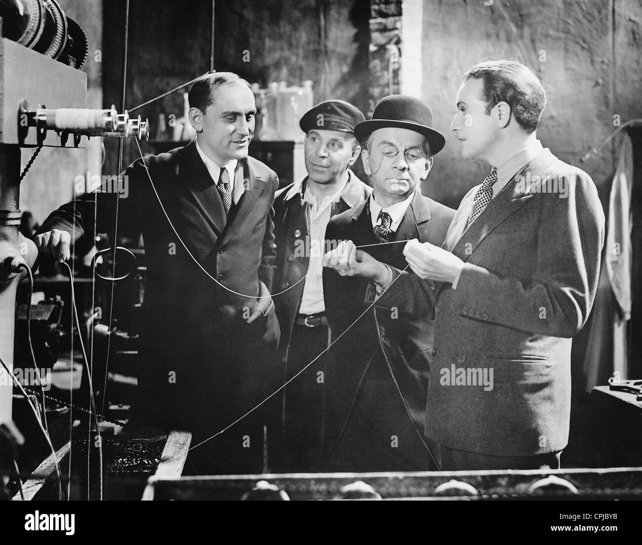 Bernhard Minetti, Willi Schur, Erich Ponto et Willy Fritsch dans 'Am seidenen Faden', 1938 Banque D'Images