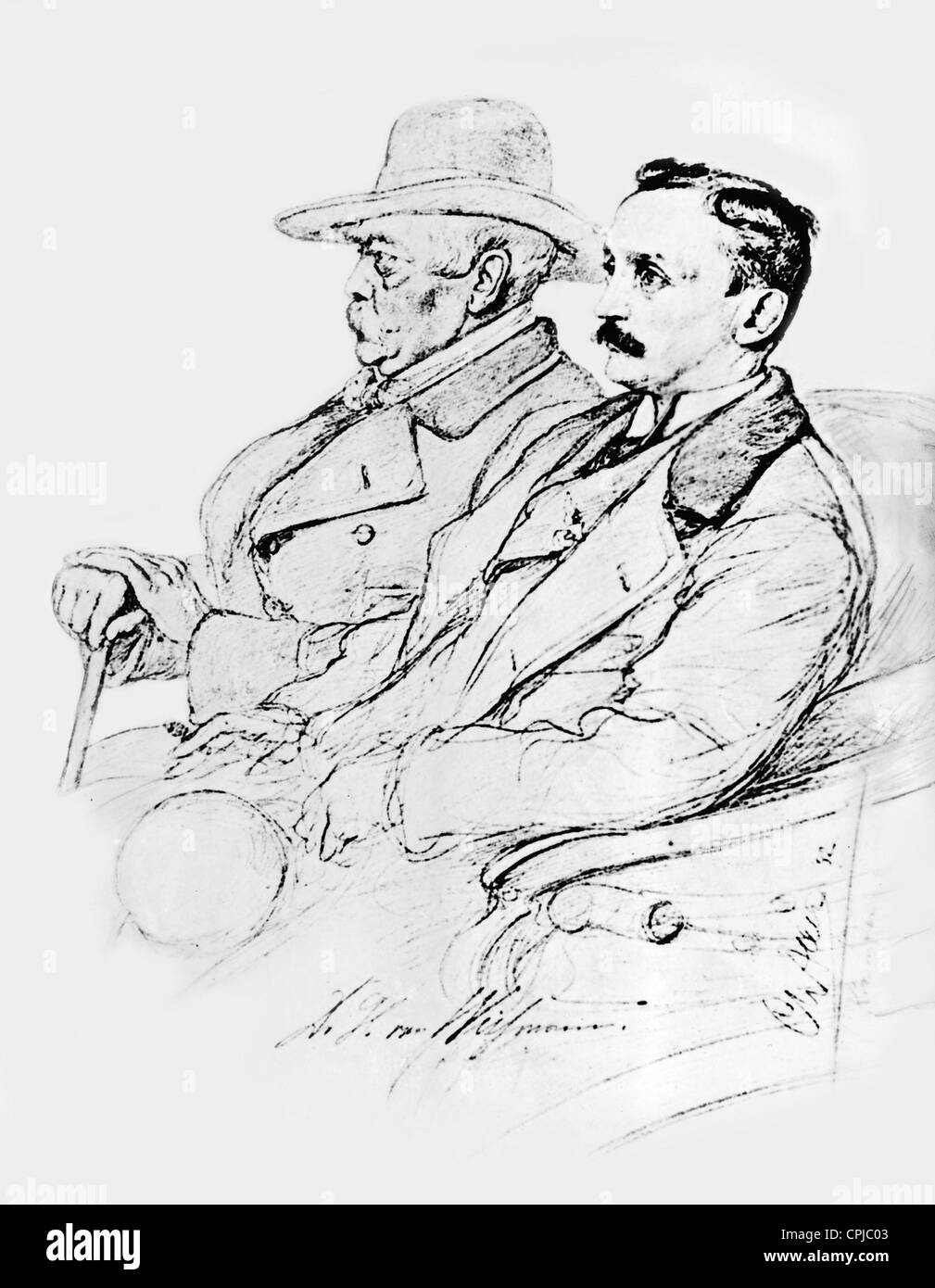 Le prince Otto von Bismarck avec Hermann von Wissmann, 1890 Banque D'Images