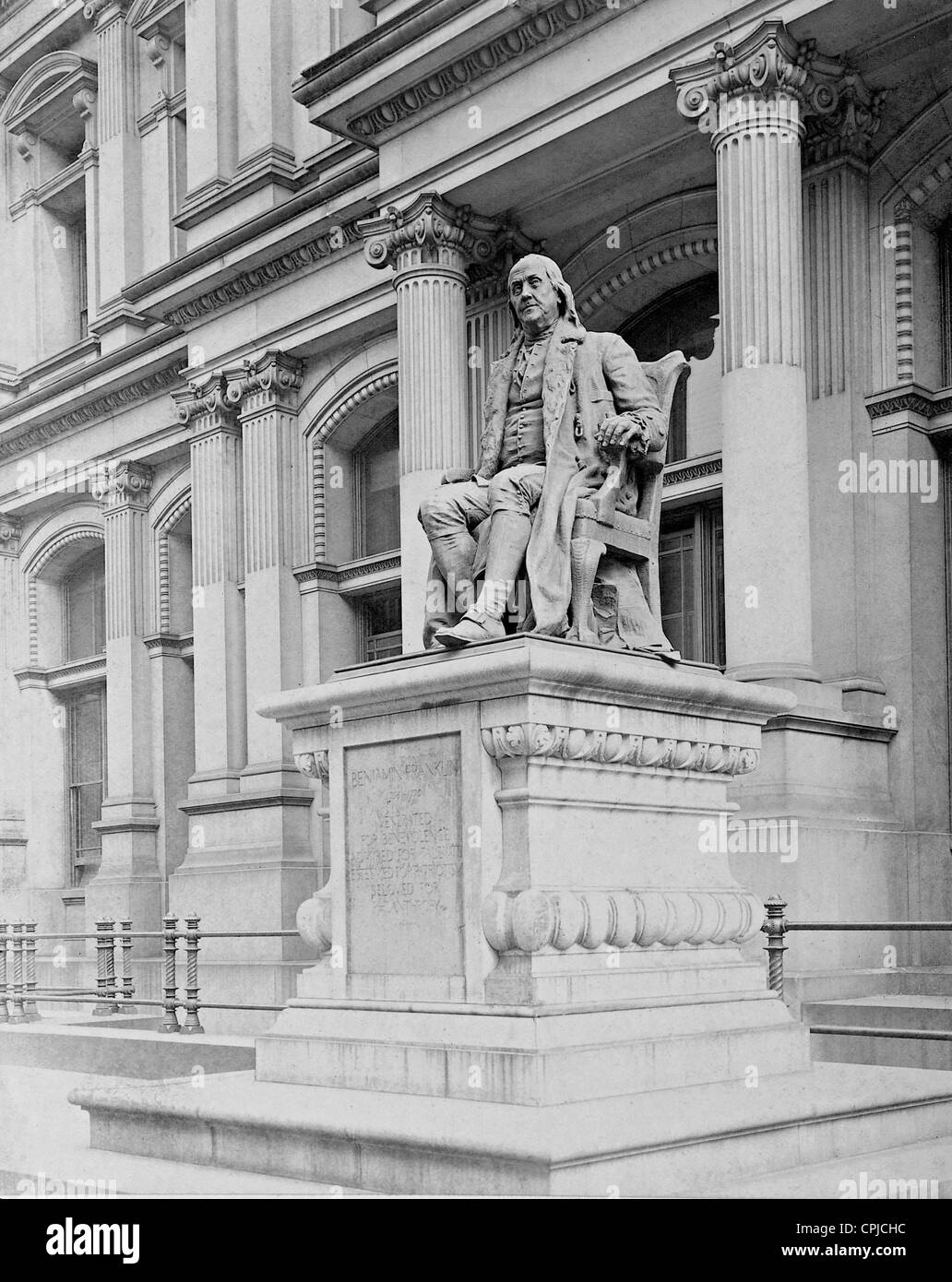 Mémorial pour Benjamin Franklin, 1910 Banque D'Images