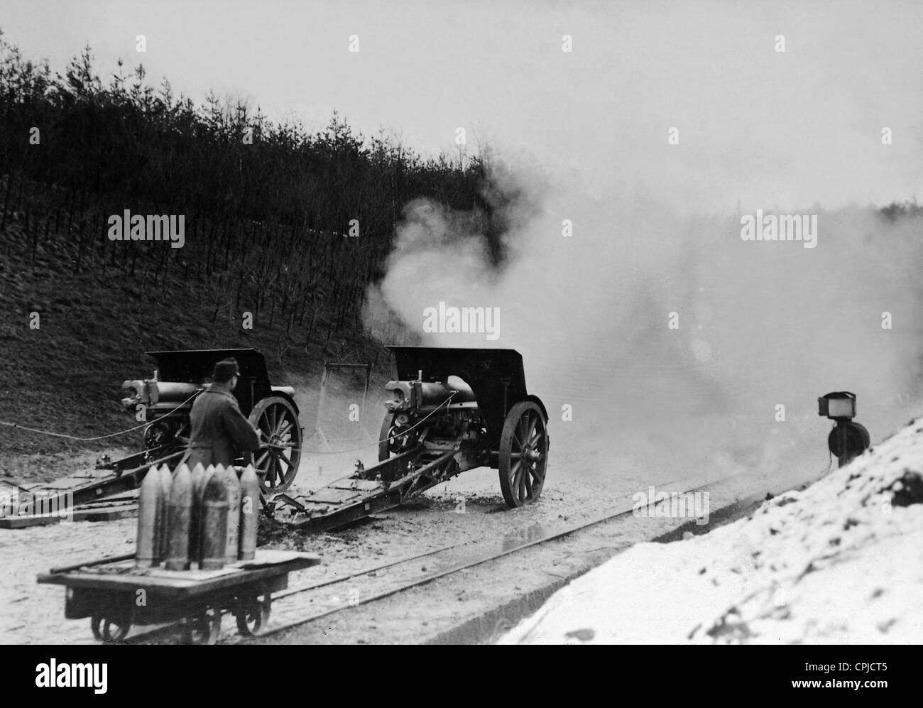 Plage de prise de vue à la Skoda fonctionne, 1917 Banque D'Images
