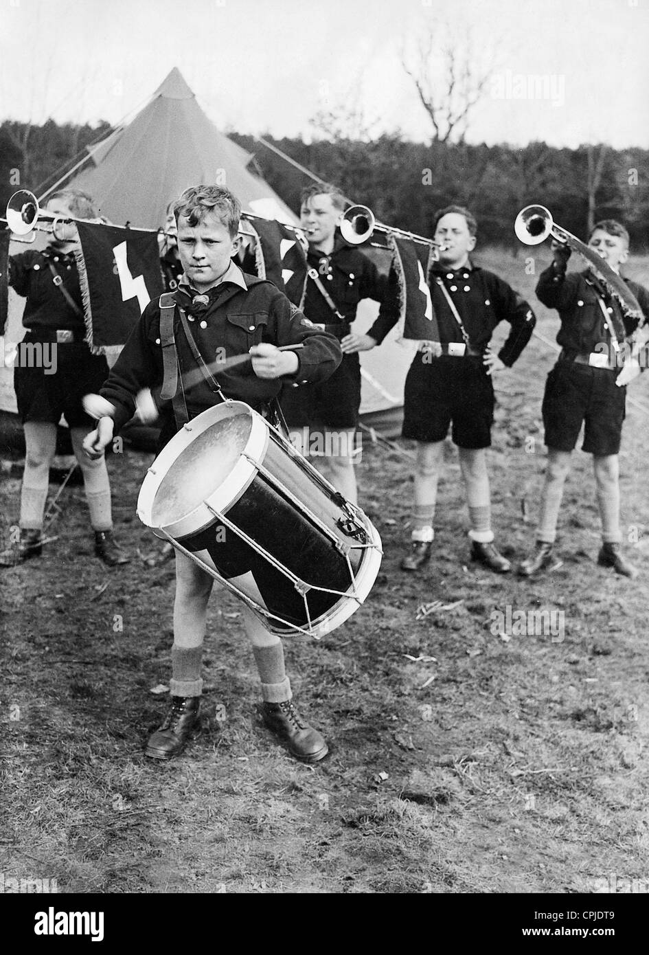 Marching Band dans l'échantillon de l'Pimpfe stock Banque D'Images