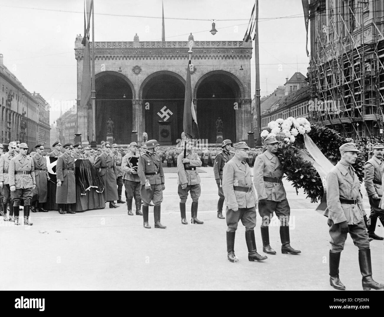 Loi d'état pour les victimes de la tentative d'assassinat sur Hitler à Munich, en face de l'Buergerbraeukeller Banque D'Images
