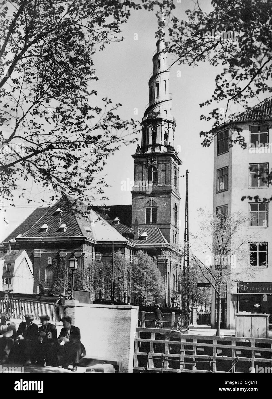 L'église de Notre Sauveur à Copenhague, 1936 Banque D'Images