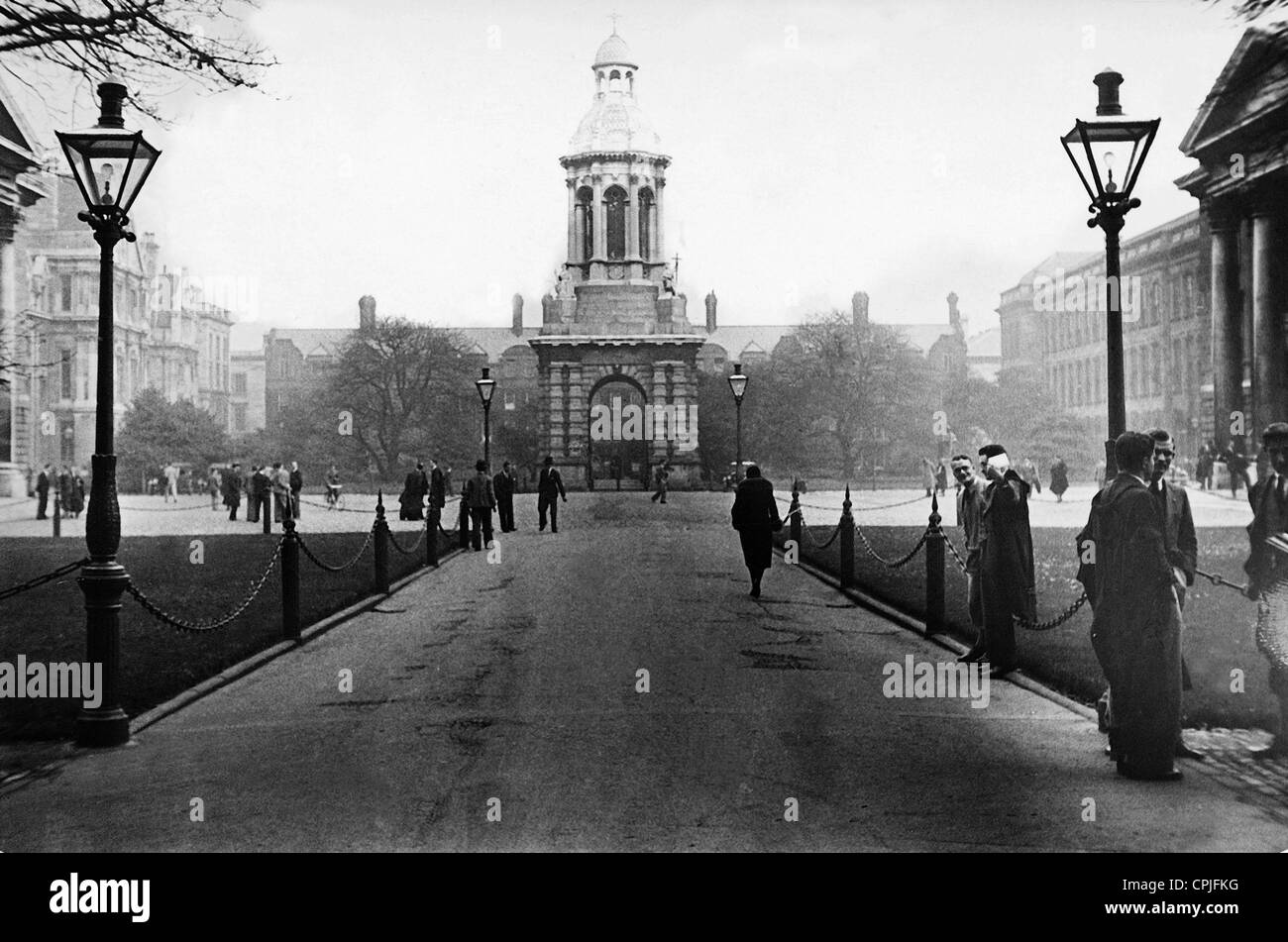 Le Trinity College de Dublin, 1931 Banque D'Images