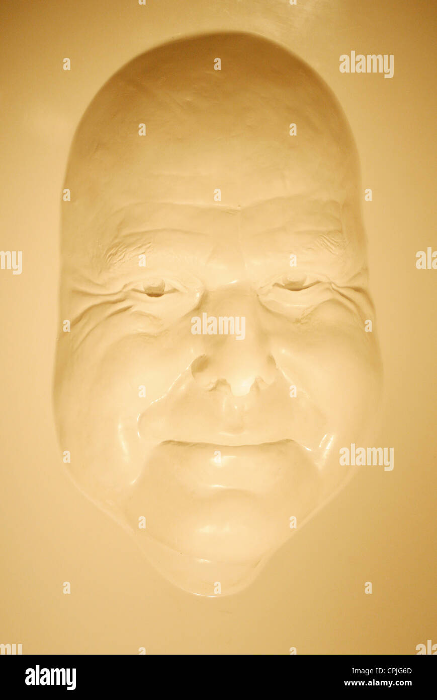 Un moule d'un visage dans le Madame Tussauds Wax works, Berlin, Allemagne Banque D'Images