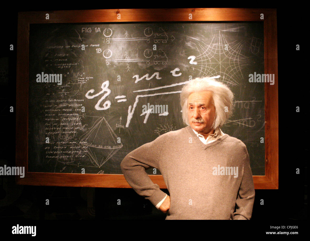 Une cire figure d'Albert Einstein dans les oeuvres de cire Madame Tussauds, Berlin, Allemagne Banque D'Images