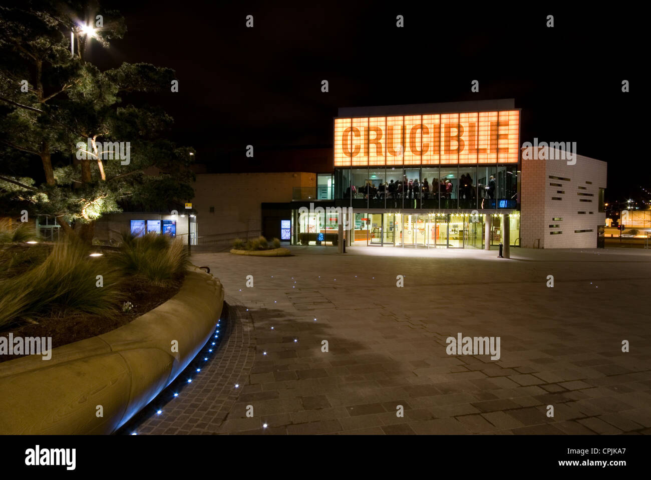 Crucible et Lyceum Theatre de Tudor Square - Centre-ville de Sheffield, UK Banque D'Images