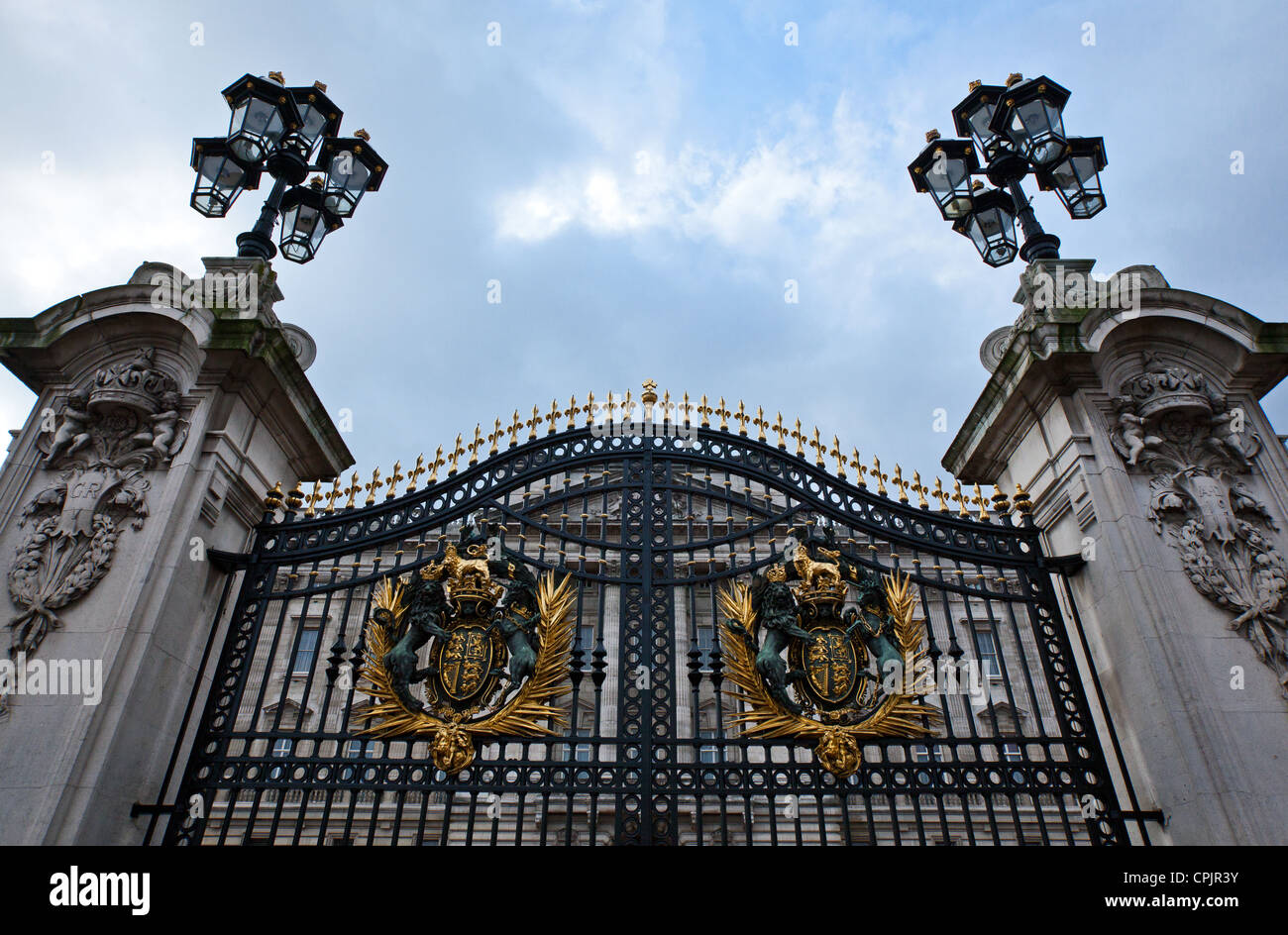 Londres, le Buckingham palace gates Banque D'Images